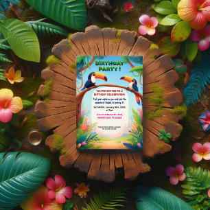 Invitación a la fiesta de cumpleaños de la selva t