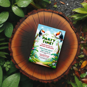 Invitación a la fiesta de cumpleaños de la selva t