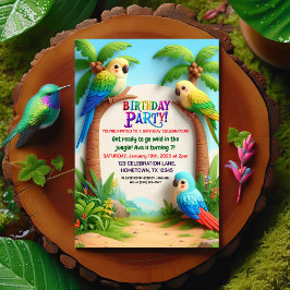 Invitación a la fiesta de cumpleaños de la selva t