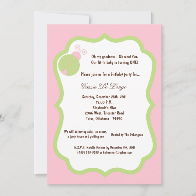 Invitación a la fiesta de cumpleaños de la señorit (Anverso)