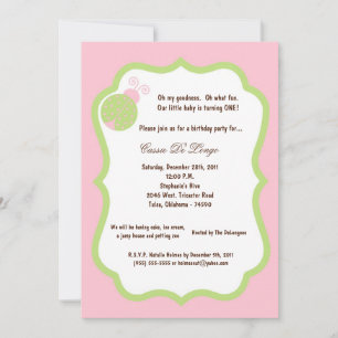Invitación a la fiesta de cumpleaños de la señorit