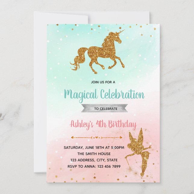 Invitación a la fiesta de cumpleaños de la silueta (Anverso)