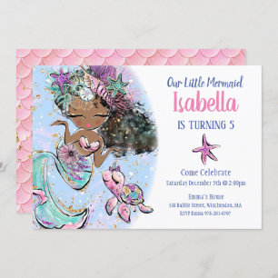 Invitación a la fiesta de cumpleaños de la sirena 