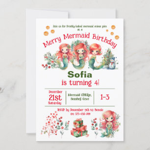 Invitación a la fiesta de cumpleaños de la sirena 