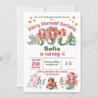 Invitación a la fiesta de cumpleaños de la sirena