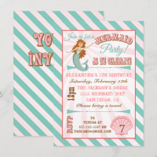 Invitación a la fiesta de cumpleaños de la sirena