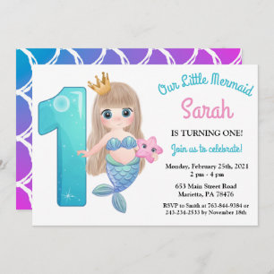 Invitación a la fiesta de cumpleaños de la sirena 