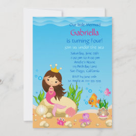Invitación a la fiesta de cumpleaños de la sirena 
