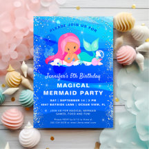 Invitación a la fiesta de cumpleaños de la sirena 