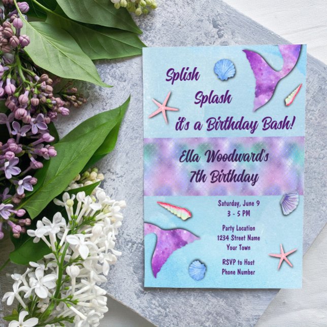 Invitación a la fiesta de cumpleaños de la sirena  (Subido por el creador)