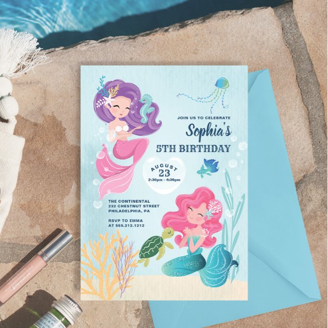 Invitación a la fiesta de cumpleaños de la sirena  (Subido por el creador)