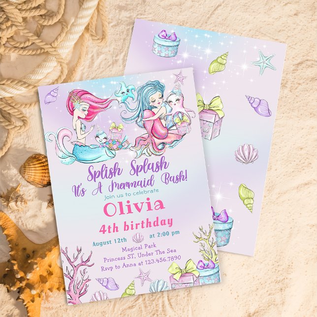 Invitación a la fiesta de cumpleaños de la sirena  (Subido por el creador)
