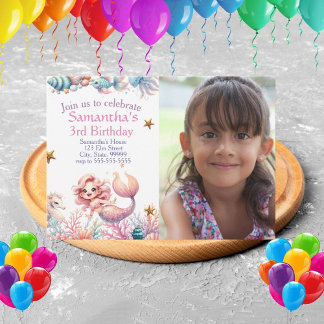 Invitación a la fiesta de cumpleaños de la sirena