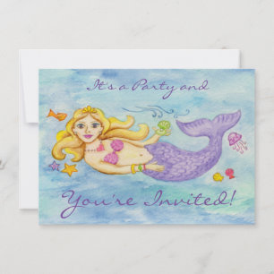 Invitación a la fiesta de cumpleaños de la sirena