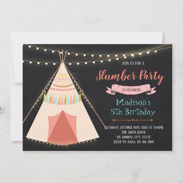 Invitación a la fiesta de cumpleaños de la tienda  (Anverso)