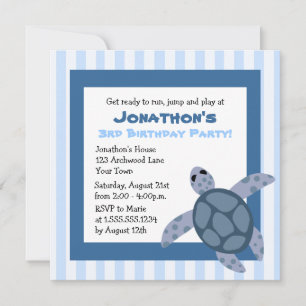 Invitación a la fiesta de cumpleaños de la tortuga