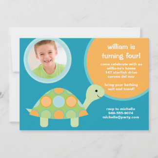 Invitación a la fiesta de cumpleaños de la tortuga