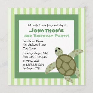 Invitación a la fiesta de cumpleaños de la tortuga