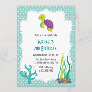 Invitación a la fiesta de cumpleaños de la tortuga
