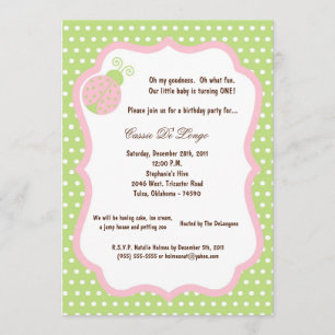 Invitación a la fiesta de cumpleaños de Lady Bug G