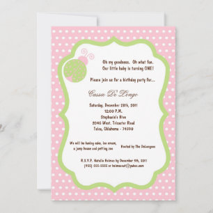 Invitación a la fiesta de cumpleaños de Lady Bug L
