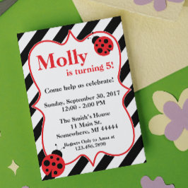 Invitación a la fiesta de cumpleaños de Ladybug
