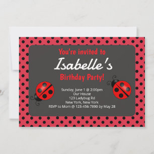 Invitación a la fiesta de cumpleaños de Ladybug