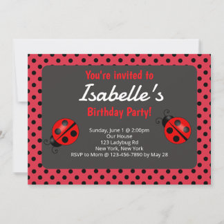 Invitación a la fiesta de cumpleaños de Ladybug