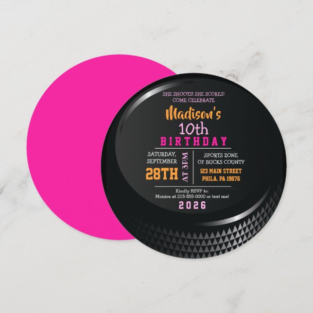 Invitación a la fiesta de cumpleaños de las chicas (Anverso / Reverso)