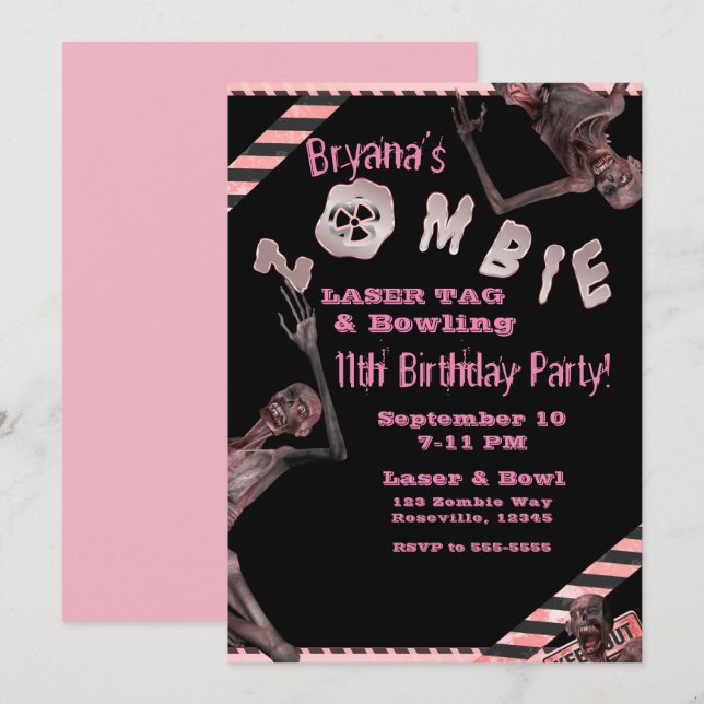 Invitación a la fiesta de cumpleaños de las chicas (Anverso / Reverso)