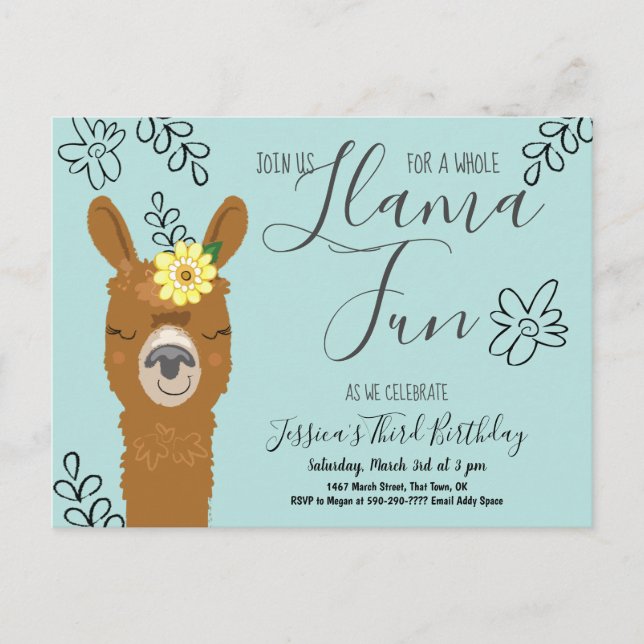 Invitación a la fiesta de cumpleaños de las chicas (Anverso)