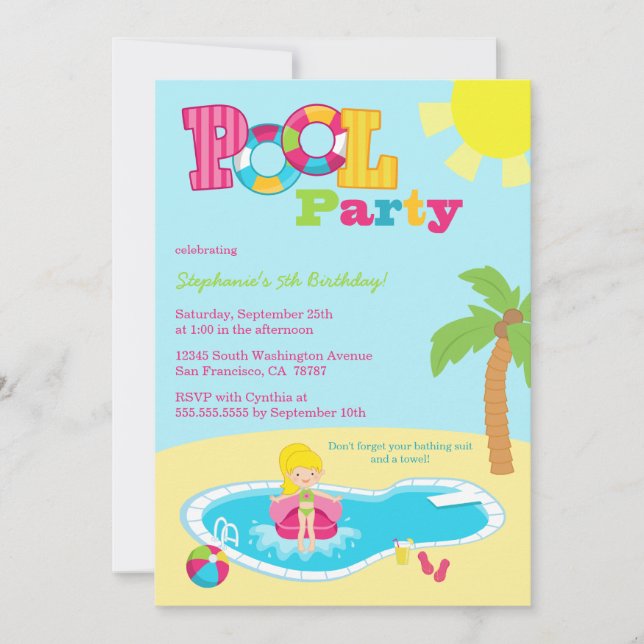 Invitación a la fiesta de cumpleaños de las fiesta (Anverso)
