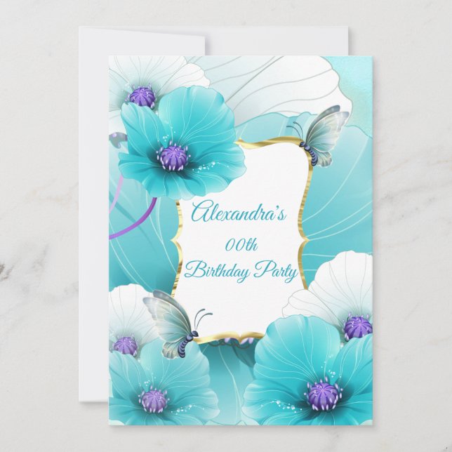 Invitación a la fiesta de cumpleaños de las flores (Anverso)