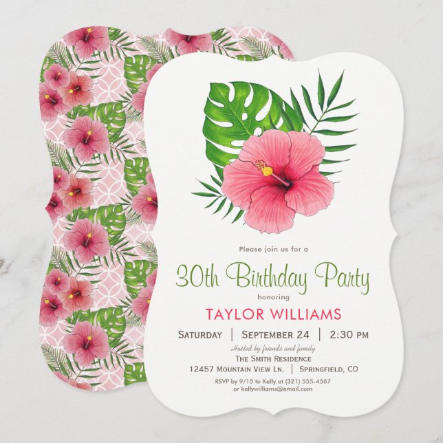 Invitación a la fiesta de cumpleaños de las flores (Anverso / Reverso)
