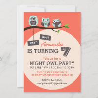 Invitación a la fiesta de cumpleaños de las lechuz