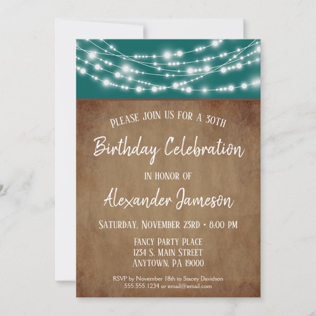 Invitación a la fiesta de cumpleaños de las luces  (Anverso)