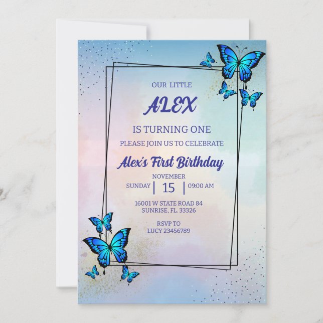 Invitación a la fiesta de cumpleaños de las maripo (Anverso)