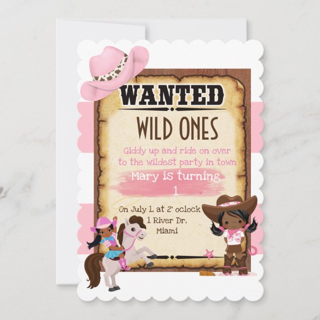 Invitación a la fiesta de cumpleaños de las niñas  (Anverso)