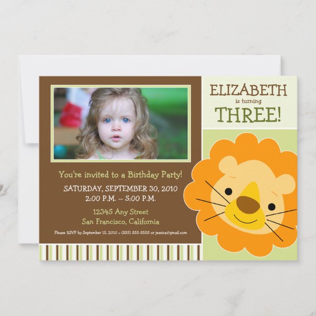 Invitación a la fiesta de cumpleaños de las niñas  (Anverso)