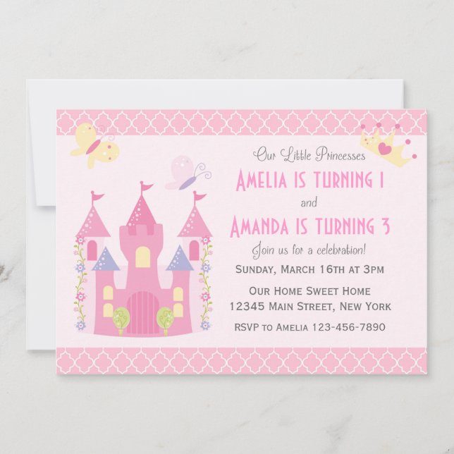 Invitación a la fiesta de cumpleaños de las prince (Anverso)