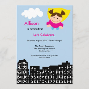 Invitación a la fiesta de cumpleaños de las superh