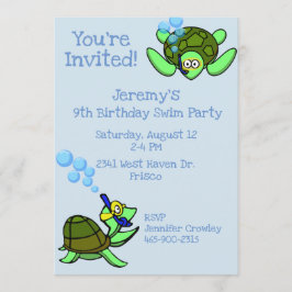 Invitación a la fiesta de cumpleaños de las tortug