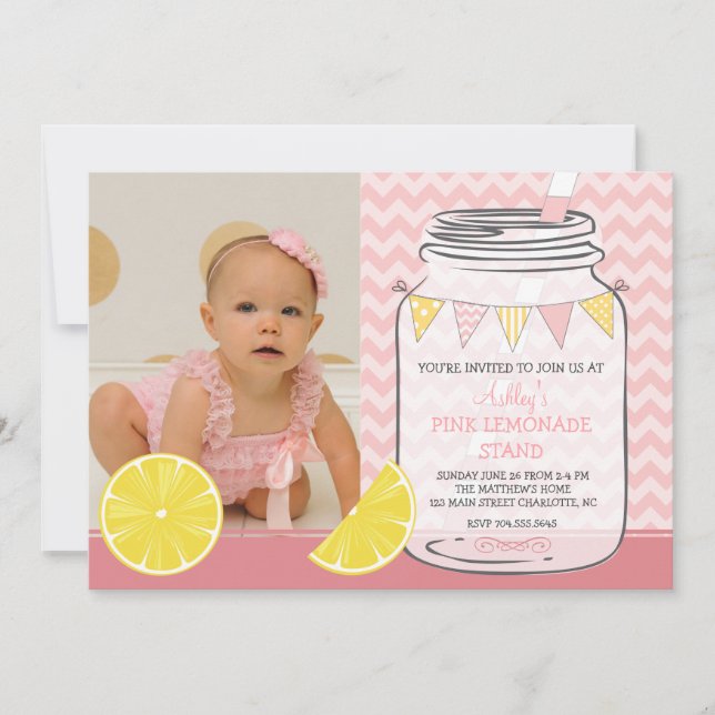 Invitación a la fiesta de cumpleaños de Lemonade R (Anverso)