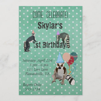 Invitación a la fiesta de cumpleaños de Lemurs