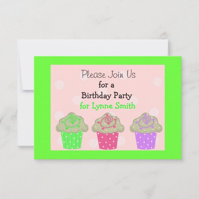 Invitación a la fiesta de cumpleaños de Lime Green (Anverso)