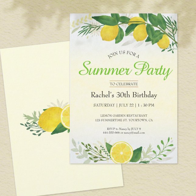 Invitación a la fiesta de cumpleaños de limón (Subido por el creador)