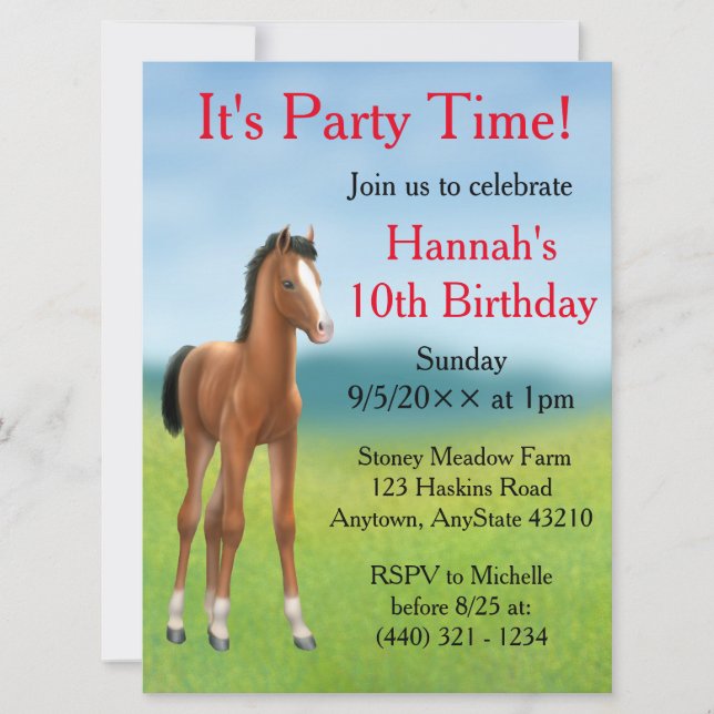 Invitación a la fiesta de cumpleaños de Little Bay (Anverso)