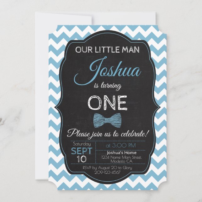 Invitación a la fiesta de cumpleaños de Little Man (Anverso)