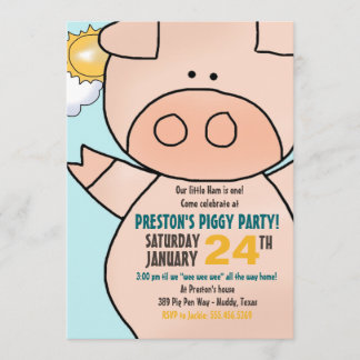 Invitación a la fiesta de cumpleaños de Little Pig