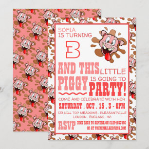 Invitación a la fiesta de cumpleaños de Little Pig